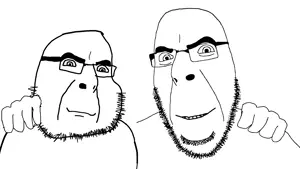 cobson, bobson, no more brother wars, 2soyjaks, bobson, closed mouth, white background