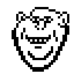 impish soyak ears, 1soyjak, ear, monochrome, pixel art, smile, soyjak, stubble, uncolored skin