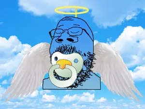 gapejak, babyjak, babyjak, angel, baby, blue skin, calm, closed eyes, halo, happy