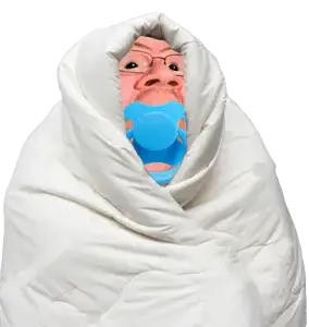 gapejak, angry, baby, bernd schmidt, blanket, comfy, pacifier, realistic
