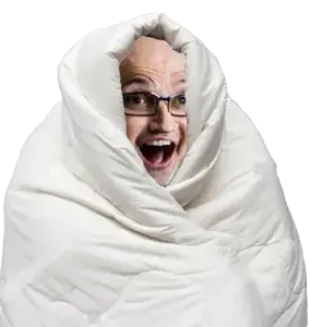 soyak, blanket, comfy, open mouth, realistic