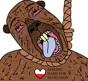 gapejak, ack, beaver, big teeth, bloodshot eyes, hanging, kurwa, poland, rope, tear