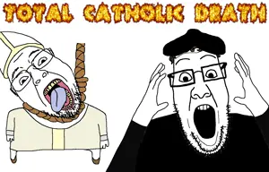 bernd, ppp, hanging troonjak, troonjak, 2soyjaks, ack, catholic, catholicism, fire, full body