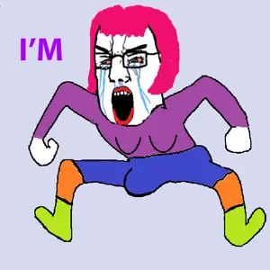 chudjak, angry, animated, bloodshot eyes, clothes, crying, crying chudcel, dance, full body, glasses