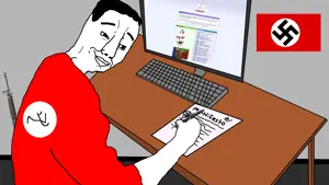 chudjak, computer, nazism, writing