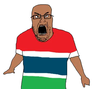 cwcjak, angry, brown skin, chris-chan, clothes, countrywar, flag, gambia, glasses, hair