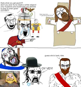 bernd, chudjak, soyak, beard, brown hair, christianity, chud, cross, crying, glasses