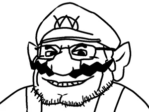 wario, wahjak, joke soyjaks, chin, clothes, glasses, hat, looking at you, mustache, nintendo