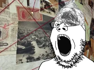 gapejak, connecting dots, conspiracy, irl background, tinfoil hat