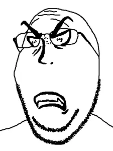 gapejak, angry, bald, eyebrows, eyes, face, glasses, nisher, nose, stubble