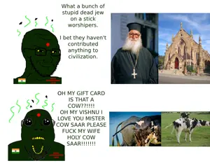 bernd, soyak, oh my god she is so attractive, slopjak, animal, beard, christianity, church, countrywar, cow