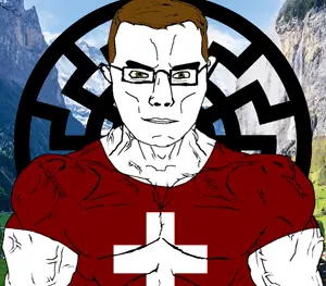 chudjak, chudjak front, muscular chud, blacksun, brown hair, buff, chud, countrywar, flag, glasses