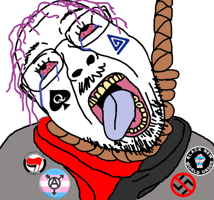 bernd, hanging troonjak, troonjak, slopjak, ack, anarcho-communism, anti nazi, antifa, bloodshot eyes, bnwo