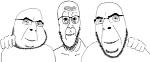 cobbert, cobson, bobson, trios & duos, 3soyjaks, bald, black eyes, eyebags, glasses, hands