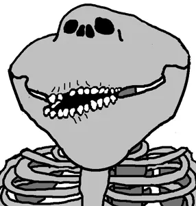 impish soyak ears, impish amerimutt, amerimutt, skeletonjak, open mouth, ribcage, skeleton, soyjak
