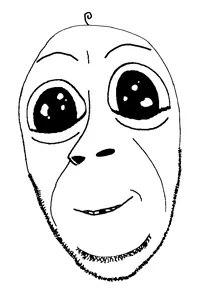 cobson, gerald, 1soyjak, baby, deformed, monochrome, smile, soyjak, stubble, uncolored skin
