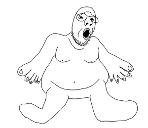 npestajak, arm, belly, belly button, fat, food, full body, glasses, hands, leg