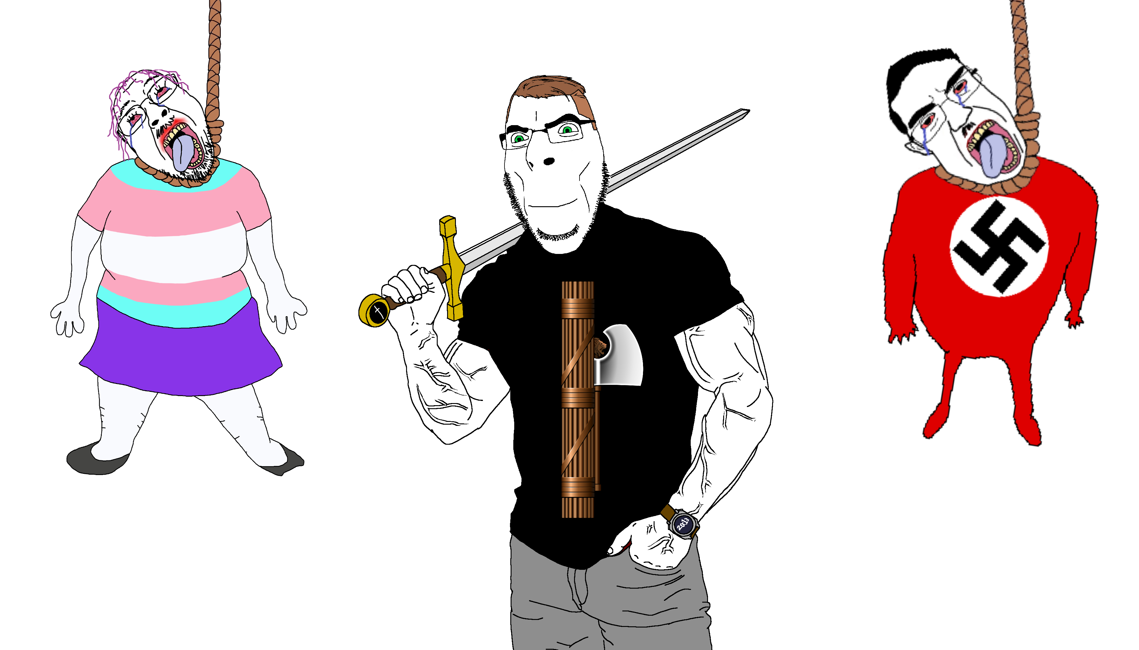 bernd, chudjak, cobson, patrick, 2013, 3soyjaks, ack, arm, bloodshot eyes, brown hair