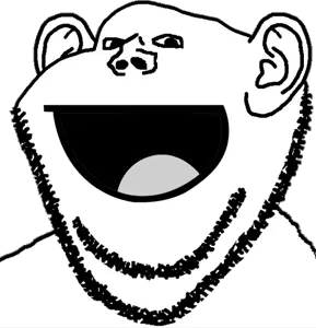 impish soyak ears, awesome face, ear, happy, meme, open mouth, soyjak, stubble, tongue