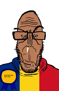 markiplier soyjak, euromutt, euromutt, angry, beard, brown skin, chad (country), crying, european, flag