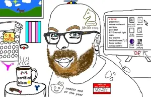 unknown, beard, clothes, eyebrows, flag, glasses, hat, mug, propeller hat, reddit