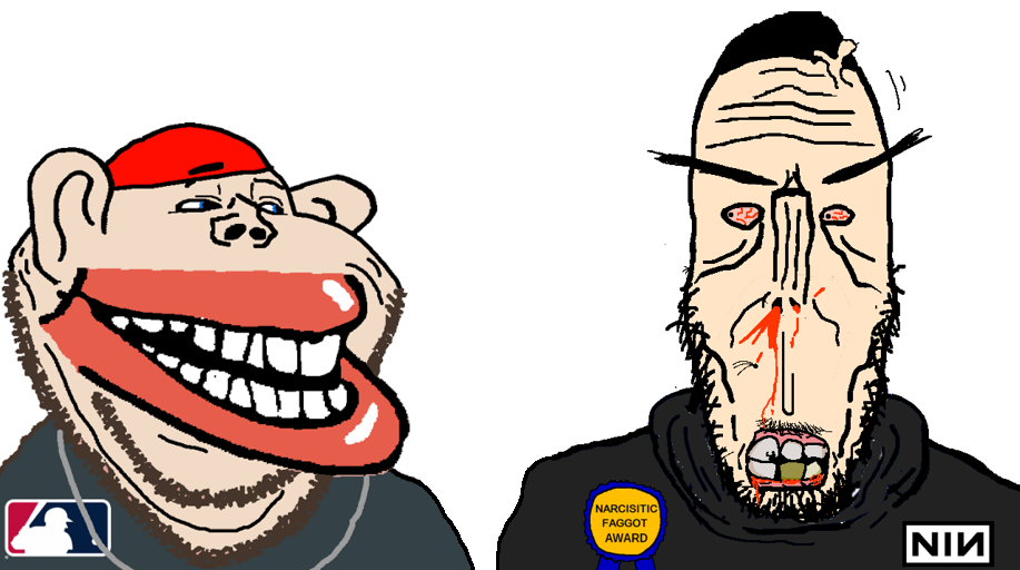 trollface, impish soyak ears, markiplier soyjak, euromutt, impish amerimutt, euromutt, 2soyjaks, angry, award, baseball cap