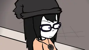 soytan, animated, avengers, beanie, blue eyes, clothes, glasses, hat, looking at you, necklace