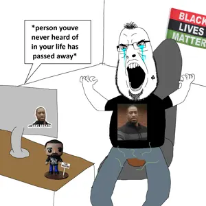 george floyd, cobson, hairson, saint floyd, beard, black lives matter, blm logo, computer, crying, funko pop