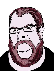 cobson, brown hair, closed mouth, clothes, fat, glasses, gray eyes, hair, smile, smirk