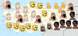 yes chad, chudjak, cobson, gapejak, impish soyak ears, markiplier soyjak2, impish amerimutt, wholesome soyjak, ethnoracial maps, arab