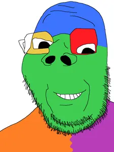 dersoylentdrinker, gapejak, gapetard, colorjak, glasses, open mouth, soyjak, stubble