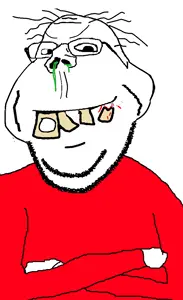 gapejak, retarded gapejak, arms folded, looking at you, red shirt, smug, sweater