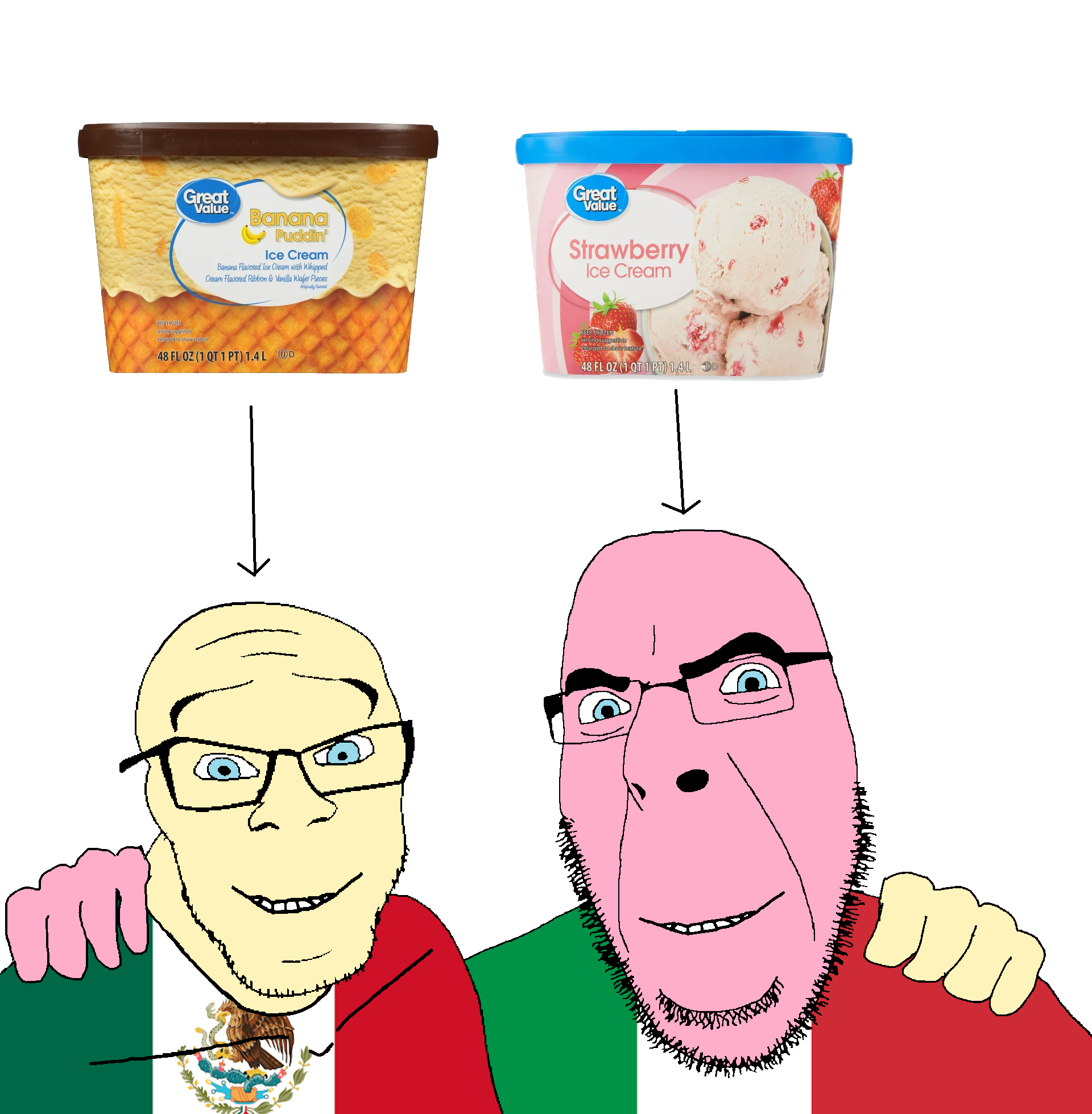 cobson, feraljak, no more brother wars, foodeez!, 2soyjaks, animal, arrow, banana, banana split ice cream, bird