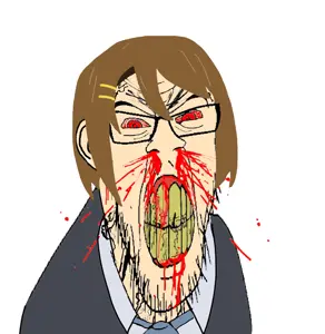 feraljak, feralrage, angry, anime, blood, bloodshot eyes, clenched teeth, clothes, cracked teeth, ear