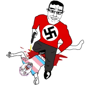 bernd, chudjak, blood, bullet, gun, nazism, pistol, smile, stomp, tranny