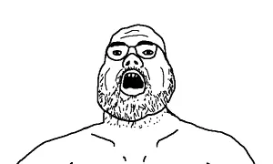 jimsoy, fat, glasses, open mouth, soyjak, stubble
