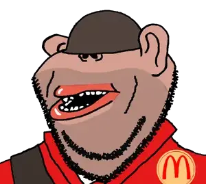 salsamaster, soldier (team fortress 2), impish soyak ears, impish amerimutt, clothes, ear, hat, helmet, lips, mcdonalds