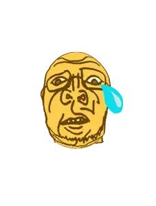 sidson, crying, emoticon, glasses, open mouth, sad, soyjak, stubble, vinluv, yellow skin