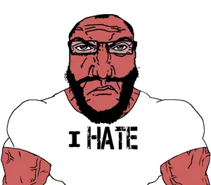 chudjak, markiplier soyjak, chudjak front, muscular chud, muscular science lover, science lover, punisher face, angry, beard, buff