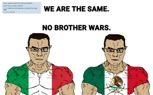 chudjak, chudjak front, muscular chud, no more brother wars, 2soyjaks, animal, bird, cactus, eagle, italy