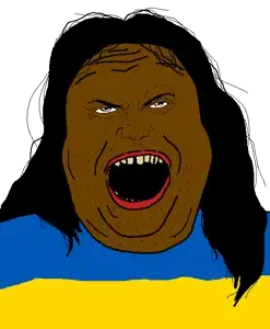 alicia, punisher face, angry, country, flag, hohol, open mouth, ukraine, ukraine
