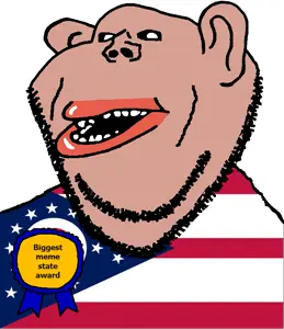 impish soyak ears, impish amerimutt, amerimutt, award, black sclera, brown skin, clothes, ear, flag, lips