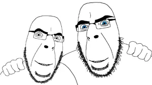 cobson, modern cobson, 2soyjaks, beard, blue eyes, glasses, older, smile, stubble