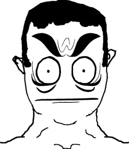 chudjak, chudjak front, angry, ear, evil leafy, faceless, hair, looking at you, white background, battle for dream island