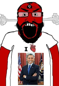 markiplier soyjak, science lover, i love presidents, angry, balding, barack obama, beard, clothes, glasses, hair