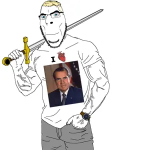 cobson, blonde hair, blue eyes, buff, clothes, flag, glasses, gray pants, hair, heart