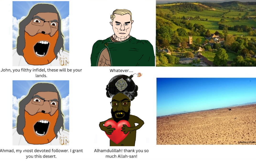 chudjak, cobson, feraljak, chudjak front, muscular chud, tetojak, 4soyjaks, allah, arabic text, blonde hair