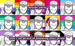 a24 slowburn soyjak, asexual, bestality, bisexual, closed mouth, flag, furry, gay, glasses, hands