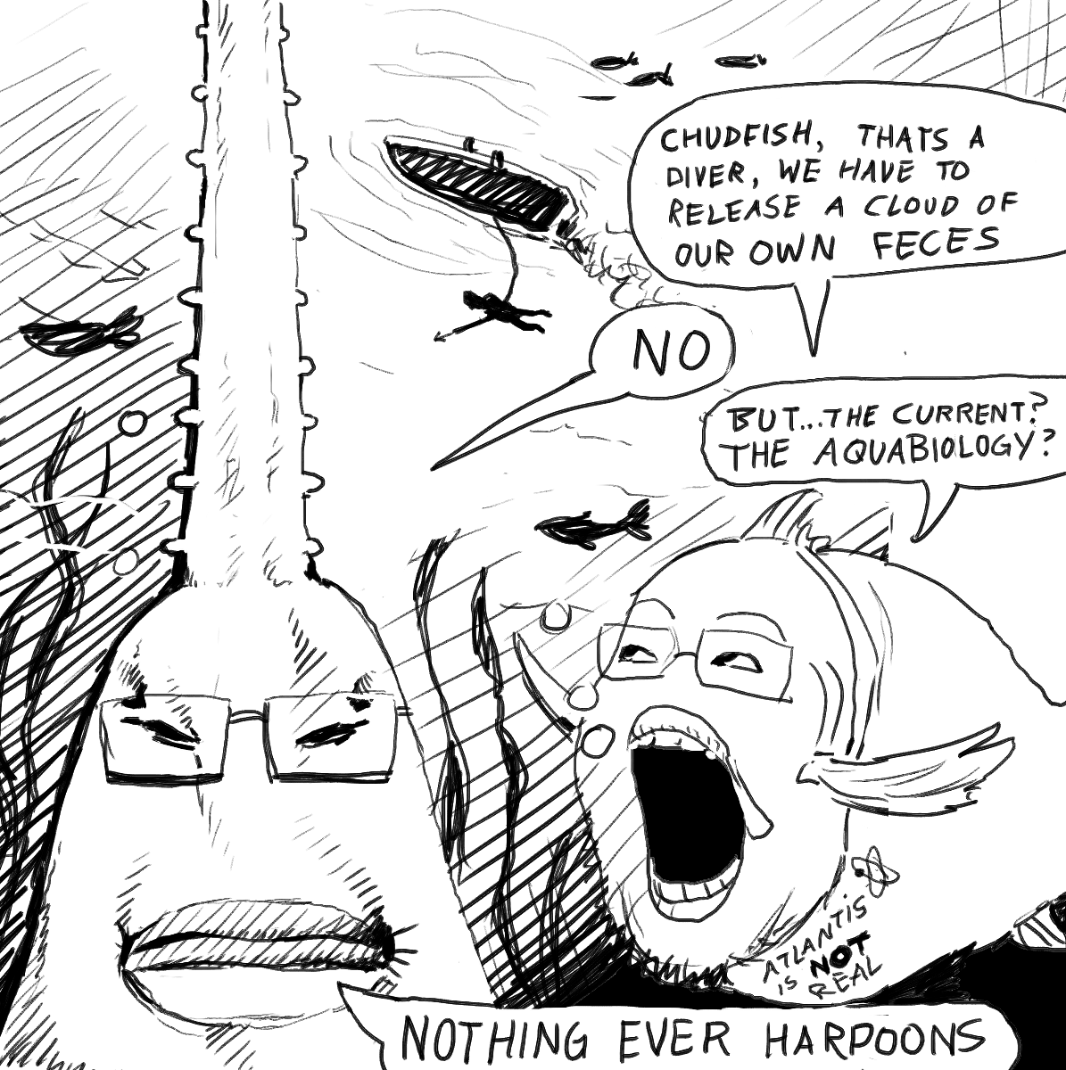 chudjak, gapejak, chudjak front, 2soyjaks, animal, boat, boomer comic, closed mouth, comic, fish