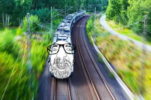 israeli soyjak, irl background, rail, soyjak, train